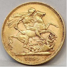 AUSTRALIA 1899 . ONE 1 SOVEREIGN . PERTH . GOLD